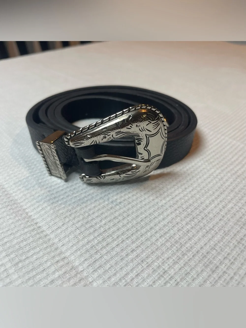 B-Low The Belt Women's Black Western Belt Small Adjustable Buckle Silver